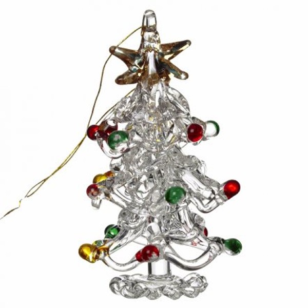 Glass Tree with Coloured Baubles