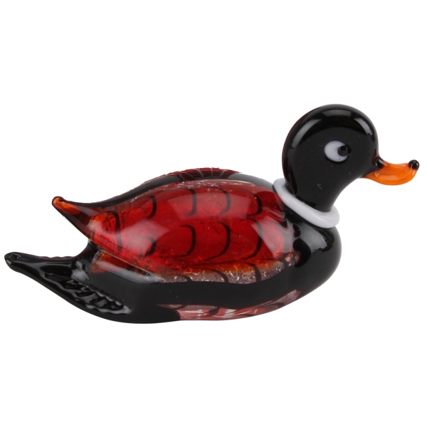 Glass Red Duck