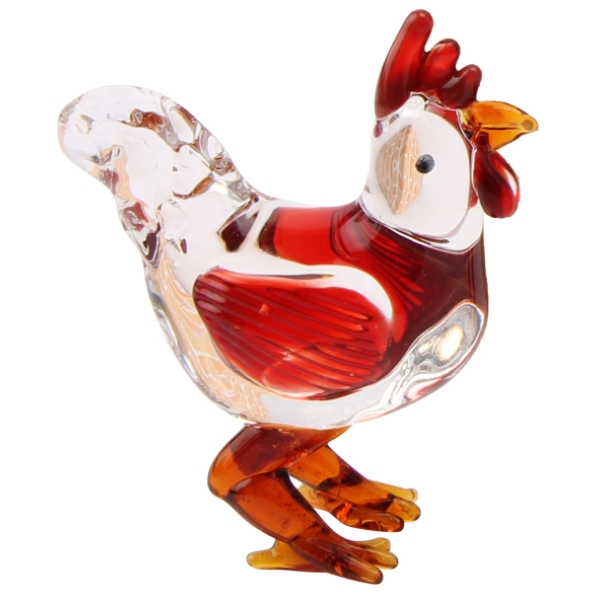 Glass Red Rooster