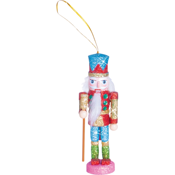 Nutcracker Christmas Tree Decoration with Blue Hat, 13cm