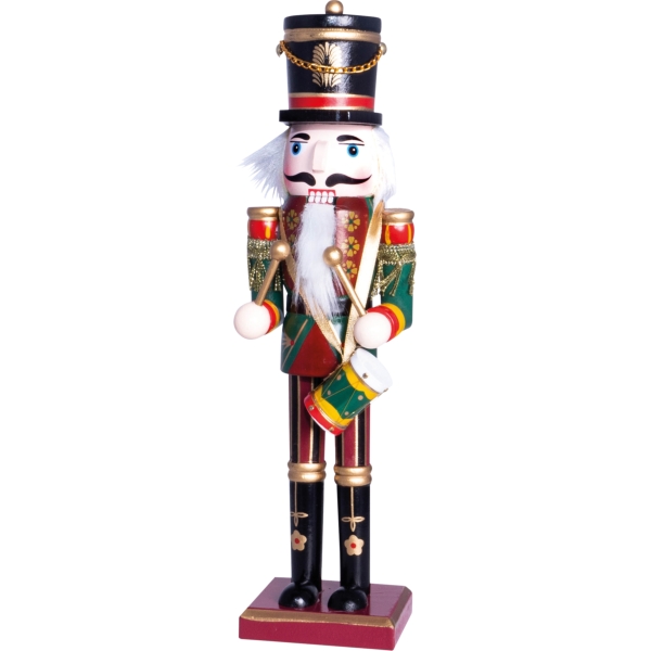 Nutcracker Christmas Decoration with Drum, 30cm