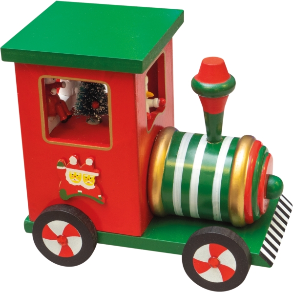 Wooden Christmas Train Music Box