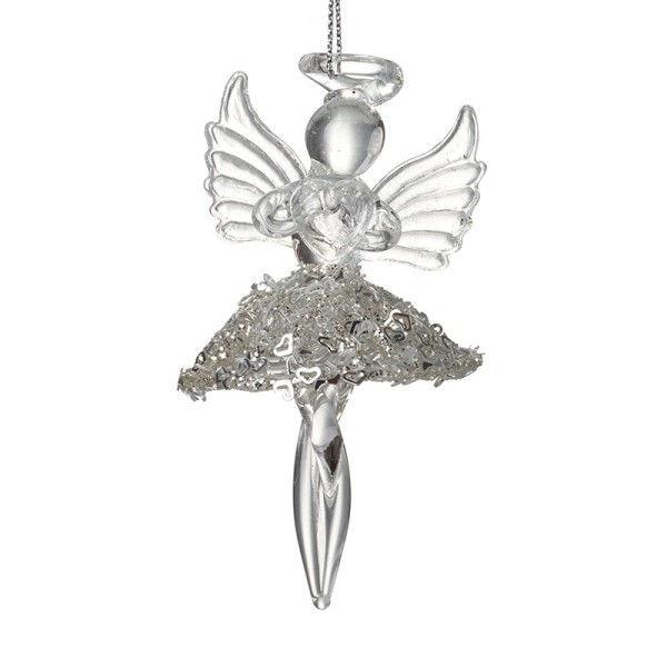 Glass Hanging Angel with Skirt