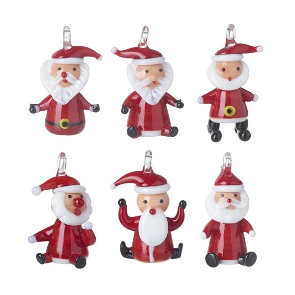 Glass Santa Mix Hanging Decorations