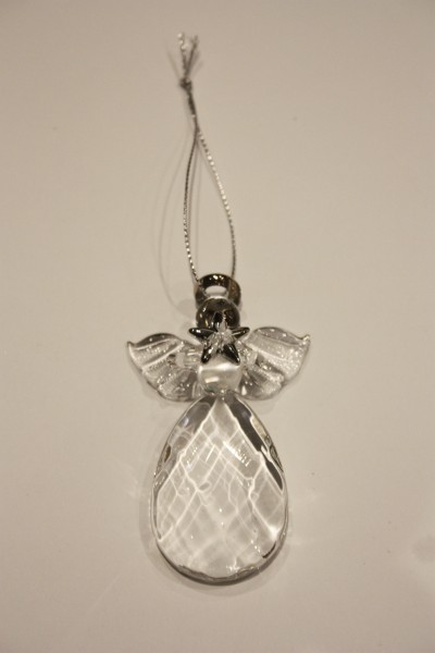 Glass Angel Teardrop Pendant Silver