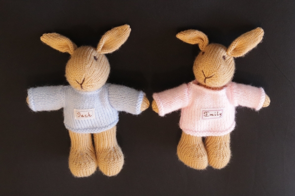 Hand Knitted Personalised Rabbit