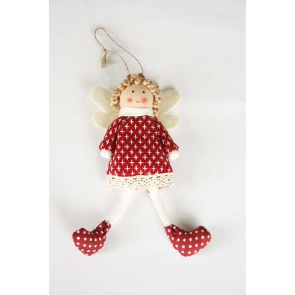 Hanging Fabric Angel in Red Dress