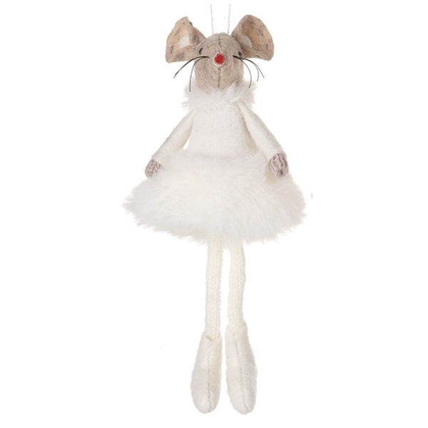 Hanging White Ballerina Mouse