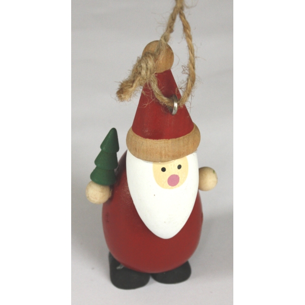 Hanging Wooden Santa