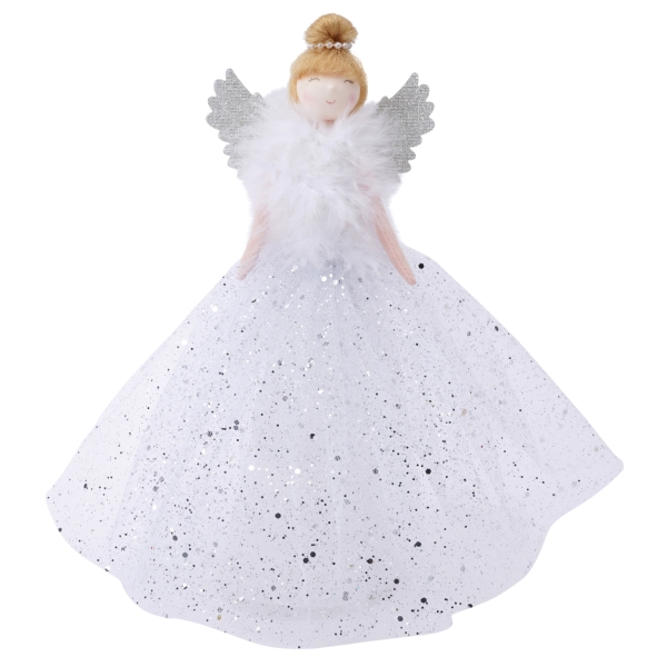 Large Light Up Angel Tree Topper - Silver
