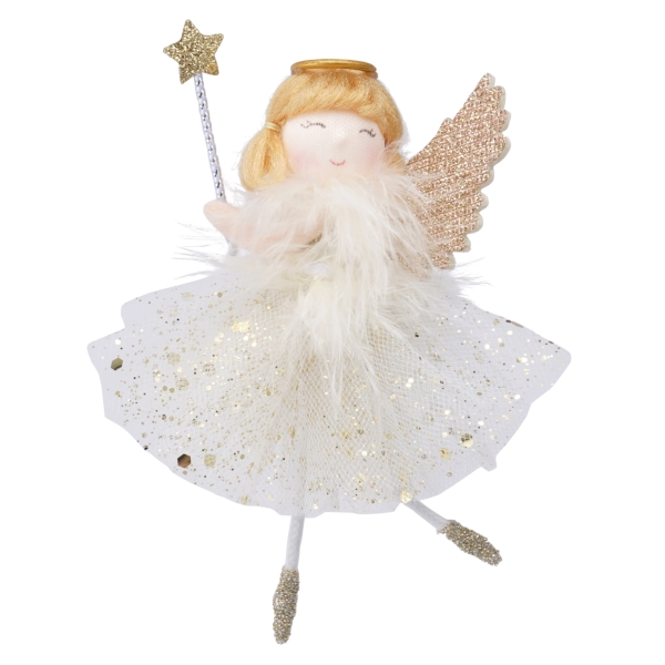 Light Haired Angel Hanging Decoration - Gold