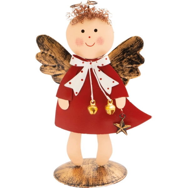 Metal Angel Ornament - Red