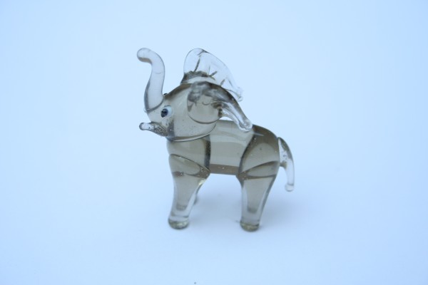 Glass Mini Grey Elephant