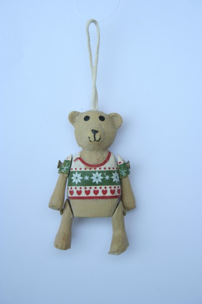 Mini Hanging Bear with Green Band with Stars