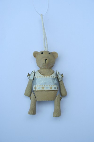 Mini Hanging Bear with Silver Band with Stars