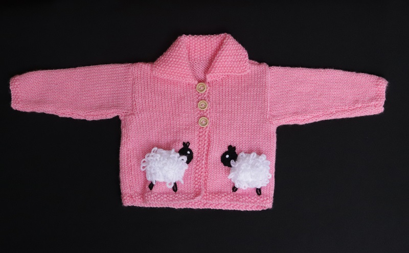 Pink Cardigan with Sheep