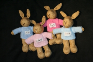 Hand Knitted Rabbits
