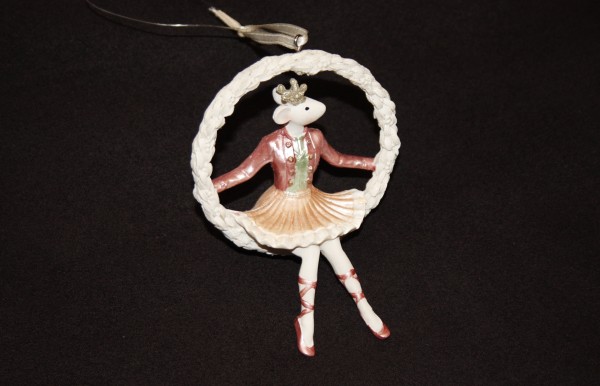 Mouse Ballerina Resin Wreath Hanging Decoration