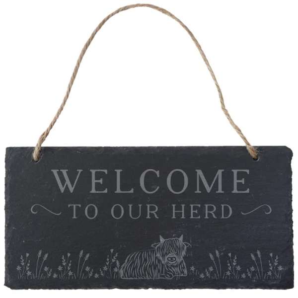 'Welcome to Our Herd' Slate Hanger