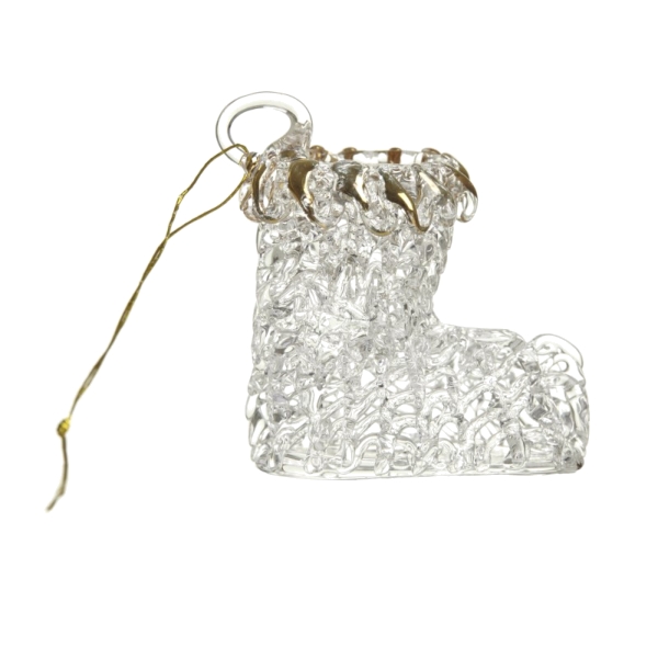 Hanging Glass Xmas Stocking
