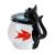 Glass Black Cat with Fish Bowl - view 3