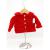 Crochet Red Hoodie, Embellished with Multi Coloured Buttons, , Size 2-3 Years - view 1