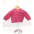 Crochet Dark Pink Cardigan, Embellished with Rainbow, With Clouds, Size 3-6 Months - view 2
