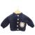Crochet Navy Blue Cardigan, Embellished with Teddy Bear, , Size 0-3 Months - view 1