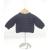 Crochet Navy Blue Cardigan, Embellished with Grey Rabbit, Wearing a White Jumper, Size 1-2 Years - view 2