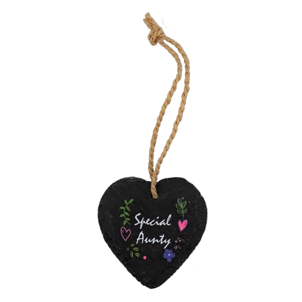 'Special Aunty' Slate Heart Hanger